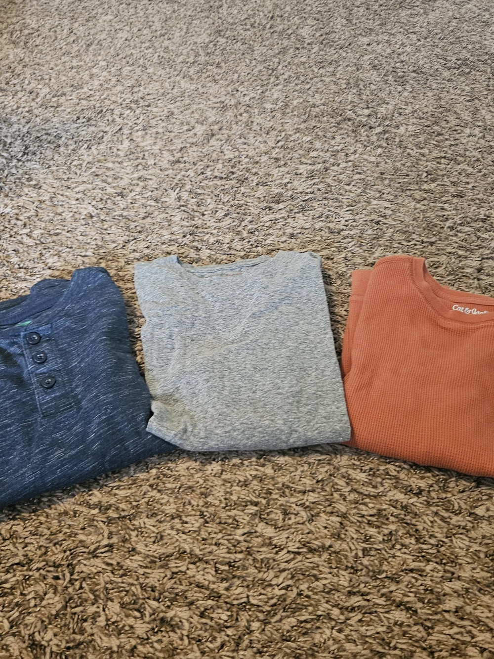 Cat & Jack Long Sleeve Tees in Navy, Gray, and Rust